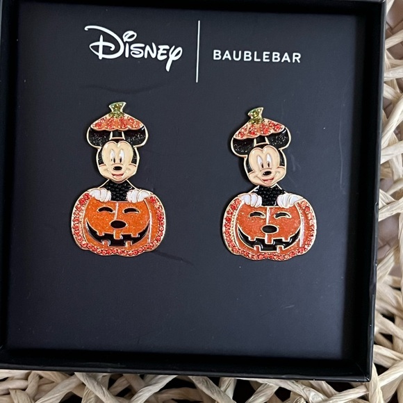 DISNEY X BAUBLEBAR • MICKEY MOUSE PUMPKIN • DANGLE EARRINGS - Picture 4 of 5